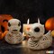 2 PCS 4.5” Halloween Duck Skeleton Plastic Bones for Spooky Halloween Decor, Indoor Outdoor Prop